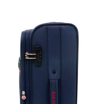 Troler Mediu Extensibil Poliester 4 Roti Duble Ella Icon Petra Textil 2603 - 69 cm Bleumarin - Img 6