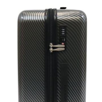 Troler Mediu Policarbonat Cifru TSA 4 Roti Duble Ella Icon Shine 2511 - 68 cm Negru - Img 4