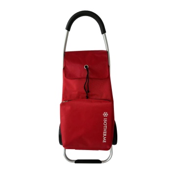 Carucior Cumparaturi Madisson SW32034A, Buzunar Termoizolant, 2 Roti, Nylon 1680D, Rosu