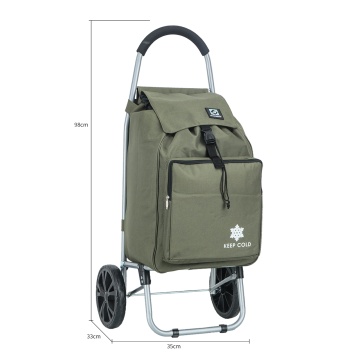 Carucior cumparaturi Madisson SW42028, 55L, 2 roti, buzunar termoizolant, kaki - Img 5