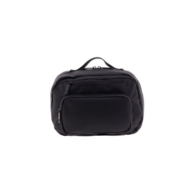 Geantă de cosmetice unisex Vogart Sync 28x19x10 cm, poliester impermeabil, cu protecție RFID, 5.3L, negru - Img 4