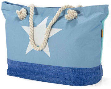 Geanta de plaja Benzi BZ 5796, 55x37x17cm, 34L, poliester, albastru deschis