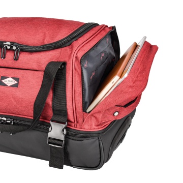 Geanta de voiaj cu role Lee Cooper, 2 compartimente, poliester 600D/bumbac, 50 cm, Kaki - Img 3