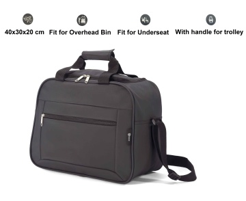 Geantă de voiaj impermeabilă 40x30x20 cm Wizz Air/Ryanair, poliester cauciucat, Benzi BZ 5887, negru - Img 3