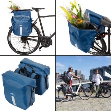Geanta Dubla Bicicleta, Material Tarpaulin, Dutch Mountains, 604389, Albastru - Img 2
