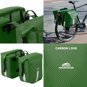 Geanta Dubla Bicicleta, Material Tarpaulin, Dutch Mountains, 604390, Verde - Img 3
