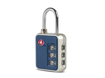 Lacăt TSA cu cifru pentru bagaj, 6.5x3x1.5 cm, metal, Worldpack F10379, bleumarin - Img 2