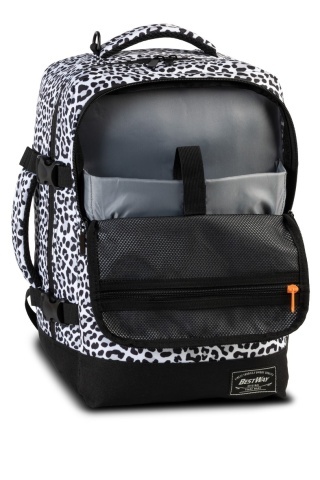 Rucsac avion 40x25x20 cm, Wizz Air/Ryanair, poliester, 20 L, cabin PRO small, Bestway, F40290-R, alb/negru - Img 2