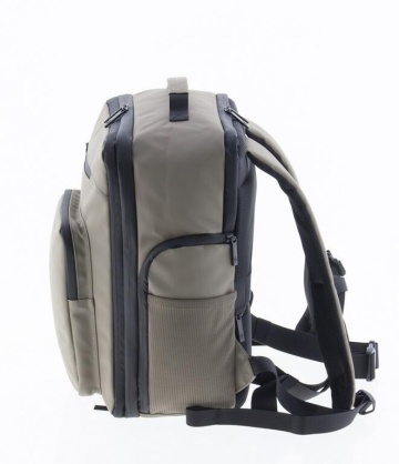 Rucsac avion 40x30x20/25 cm extensibil, bagaj de mână Wizz Air/Ryanair, 26/28L, poliester impermeabil, cu protecție RFID, 16 inch, Vogart Sync, bej - Img 4