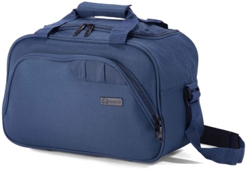 Set Troler de cabină Aventor + Geantă voiaj Benzi 40x25x20 cm, Bleumarin - Img 2