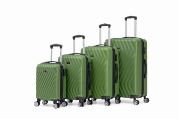 Set trolere Aventor, Polipropilenă, Cifru TSA, 4 Roți Duble 360°, AV109, 4 Piese, Verde