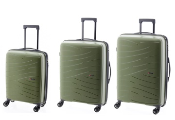Set Trolere Extensibil, Polipropilena, Cifru, Roti cu Suspensie, Gladiator Flow, MG 1712 - 3 Piese, Verde inchis