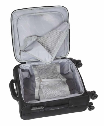 Set trolere extensibile Diplomat Venice, 1 bagaj de cabina si 2 de cala, poliester, 4 roti 360°, cifru TSA, negru - Img 2