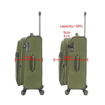 Set Trolere Extensibile Lee Cooper, Poliester, 4 Roti duble, Cifru, LC33503, Kaki - Img 8