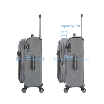 Set Trolere Extensibile Lee Cooper, Poliester, 4 Roti duble, Cifru, LC33503, Gri - Img 8