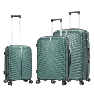 Set trolere Madisson, 1 bagaj de cabină si 2 de cală, polipropilenă, 4 roți duble, cifru, SW62103, verde închis