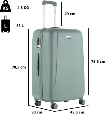 Set Trolere, Policarbonat/ABS, 4 Roti Duble, cifru TSA, CarryOn Skyhopper, 3 Piese, Verde - Img 15
