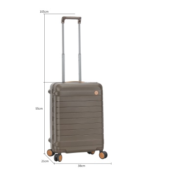 Troler Cabină 55x38x21 cm Snowball, 100% Polipropilenă, Închidere Clapetă, SW57203, Maro - Img 3