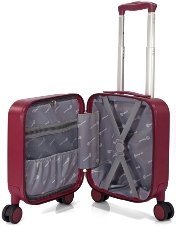 Troler cabina Benzi XS, 40x30x20 cm - bagaj de mana avion Wizz Air, ABS, BZ 5789, bej - Img 2