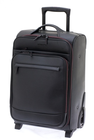 Troler Cabina Davidts Oran Compartiment Laptop 17", Piele Ecologica, 52 cm, Negru