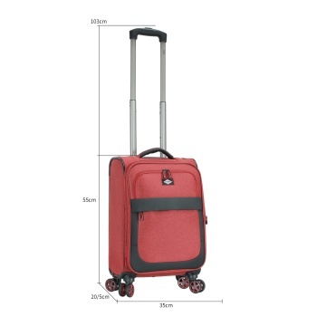 Troler Cabină Extensibil 55x35x20 cm Lee Cooper, Poliester, 4 Roti Duble, LC33503, Grena - Img 3
