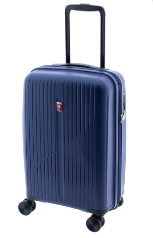 Troler cabina extensibil Gladiator Calypso, polipropilena, cifru TSA, 55 cm, bleumarin
