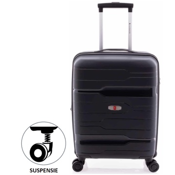 Troler cabina Gladiator Boxing MG 3810, roti cu suspensie, extensibil, polipropilena, 55 cm, negru