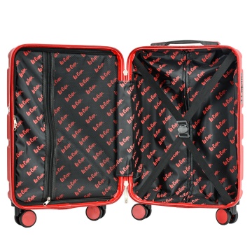 Troler Cabina Lee Cooper London, ABS, 4 Roti Duble, Cifru, 55 cm, Rosu - Img 2