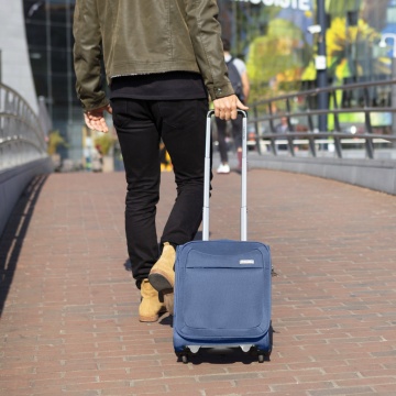 Troler cabina XS CarryOn Air, 40×30×20 cm, bagaj de mana Wizz Air, poliester, 23 L, bleumarin - Img 7