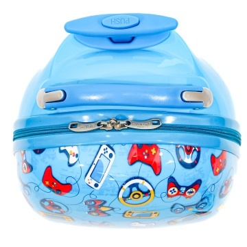 Troler Copii ABS/Policarbonat 2 Roti Ella Icon Joystick 46 x 30 x 24 cm Albastru - Img 5