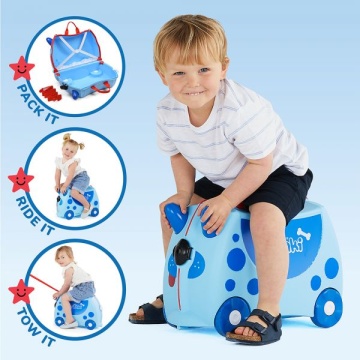 Troler copii Trunki Dougie Catelul - 46 cm Albastru deschis - Img 10