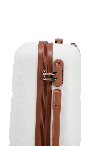 Troler de Cabină Aventor, 55x35x20 cm, ABS, Cifru, 4 roți duble 360°, 32 L, AV107, Alb - Img 4