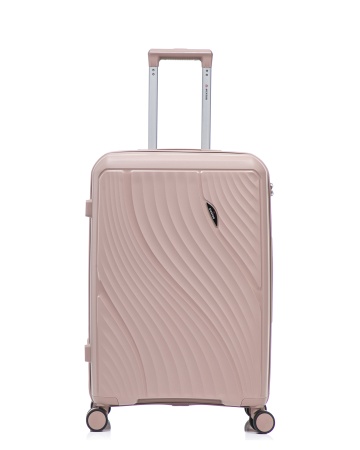 Troler de cabină Aventor AV106, 55x38x21.5 cm, polipropilenă, bagaj de mână, cifru TSA, 4 roți duble 360°, rose