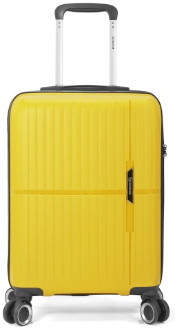 Troler de cabina Benzi BZ 5754, polipropilena, cifru TSA, 4 roti duble, 55 cm, galben