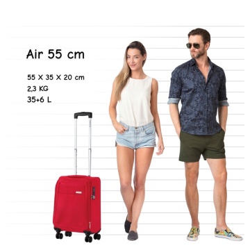 Troler de cabina extensibil CarryOn Air, bagaj de mana, 55x35x20 cm, poliester, +20% capacitate, 2.3 kg, rosu - Img 8