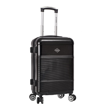 Troler de cabina Lee Cooper LC32203, policarbonat, 4 roti duble, cifru, 55 cm, negru