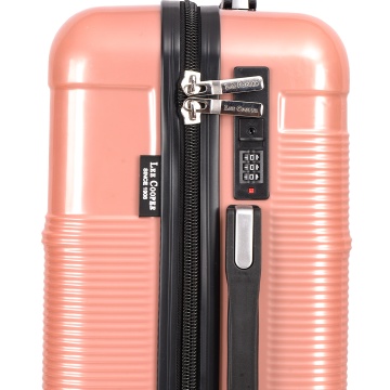 Troler de cabina Lee Cooper LC32203, policarbonat, 4 roti duble, cifru, 55 cm, rose - Img 6