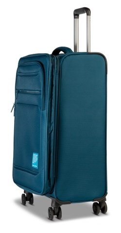 Troler de cabină Worldpack Bern F10508, 55x37x24 cm, bagaj de mână, poliester, cifru TSA, 4 roți duble, turcoaz - Img 4
