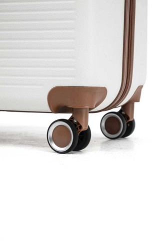 Troler Mare Aventor, 77x47x28 cm, ABS, Cifru, 4 Roți Duble 360°, 91 L, AV107, Alb - Img 3