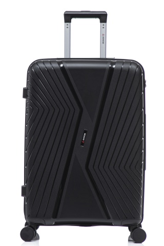 Troler mare Aventor AV105, 75x50x29.5 cm, polipropilena, bagaj de cala, cifru TSA, negru