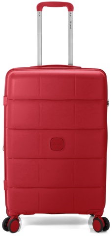 Troler mare extensibil 75x46x30 cm, bagaj de cală, polipropilenă, 4 roți 360°, cifru TSA, Benzi BZ 5901, roșu