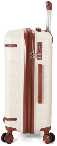 Troler Mare Extensibil Benzi 75x46x29 cm, Polipropilenă, Cifru, BZ 5900, Bej - Img 3