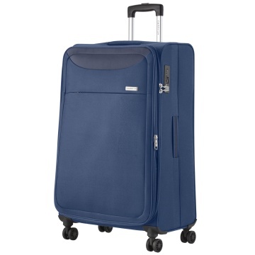 Troler mare extensibil CarryOn Air, bagaj de cala, 77x47x32 cm, poliester, +20% capacitate, 3.5 kg, bleumarin
