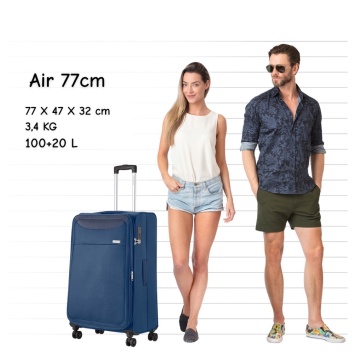 Troler mare extensibil CarryOn Air, bagaj de cala, 77x47x32 cm, poliester, +20% capacitate, 3.5 kg, bleumarin - Img 8