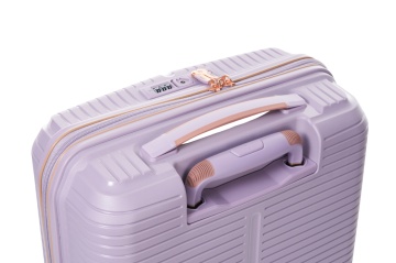 Troler mare extensibil Verage Rome, bagaj de cala, 77x50x31cm, +20% capacitate, fermoar antifurt, polipropilena, cifru TSA, 4 roti 360°, mov - Img 5
