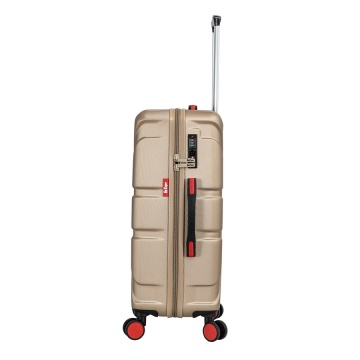 Troler Mare Lee Cooper London, ABS, 4 Roti Duble, Cifru, 76 cm, Auriu - Img 7