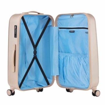 Troler Mare, Policarbonat/ABS, 4 Roti Duble, cifru TSA, CarryOn Skyhopper, 78.5 cm, Auriu - Img 2