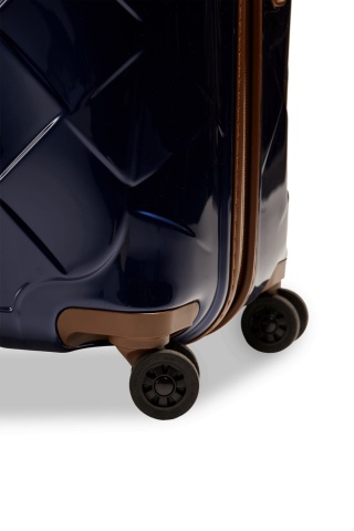 Troler Mare Policarbonat/Piele Naturala Stratic Leather and More L - 76 cm Albastru - Img 7