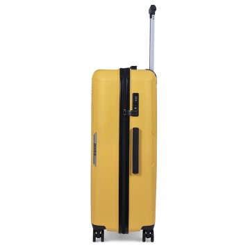 Troler mare TravelZ Swinger, polipropilena, cifru TSA, 4 roti duble, 78 cm, galben - Img 6