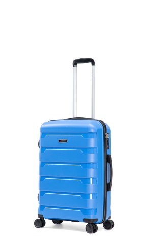 Troler Mediu Aventor, 67.5x46x27 cm, Polipropilenă, Cifru TSA, 4 Roți Duble 360°, AV109, Albastru